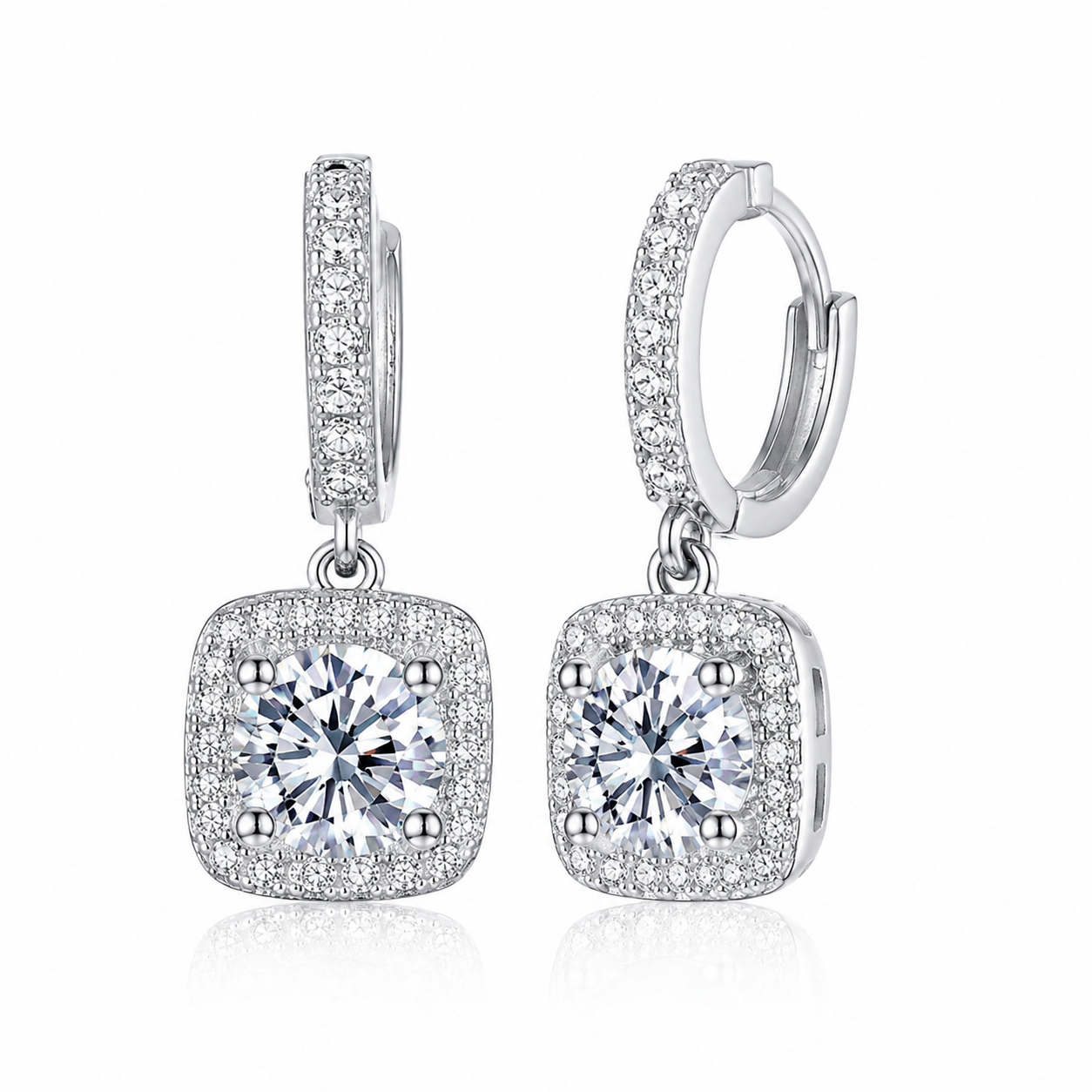 Aretes Celestia Halo de Moissanita