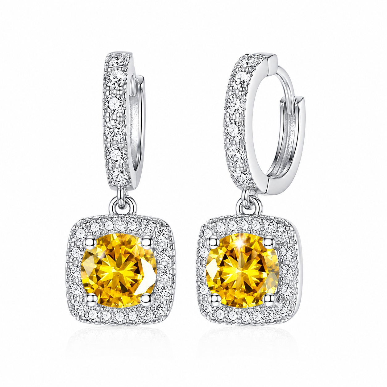 Aretes Celestia Halo de Moissanita