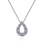 Radiant Teardrop White Gold Pendant Necklace
