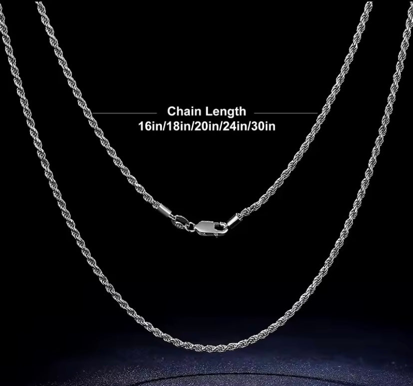 925 Sterling Silver Rope Chain