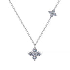 Golden Clover Pendant Silver Necklace