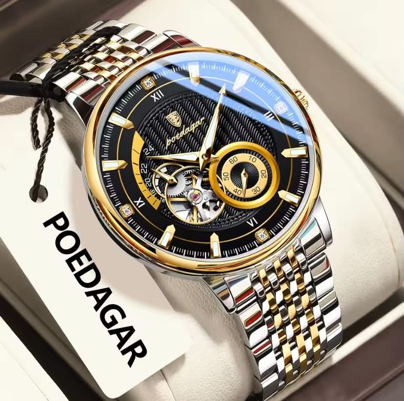 Poedagar Skeleton Two-Tone Watch