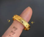 Celestial Star 24K Gold Band Ring