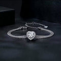 925 Sterling Silver Crystal Heart Bracelet
