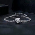 925 Sterling Silver Crystal Heart Bracelet