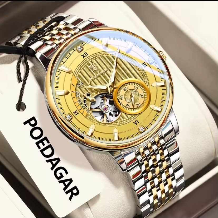 Poedagar Skeleton Two-Tone Watch