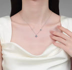 Golden Clover Pendant Silver Necklace