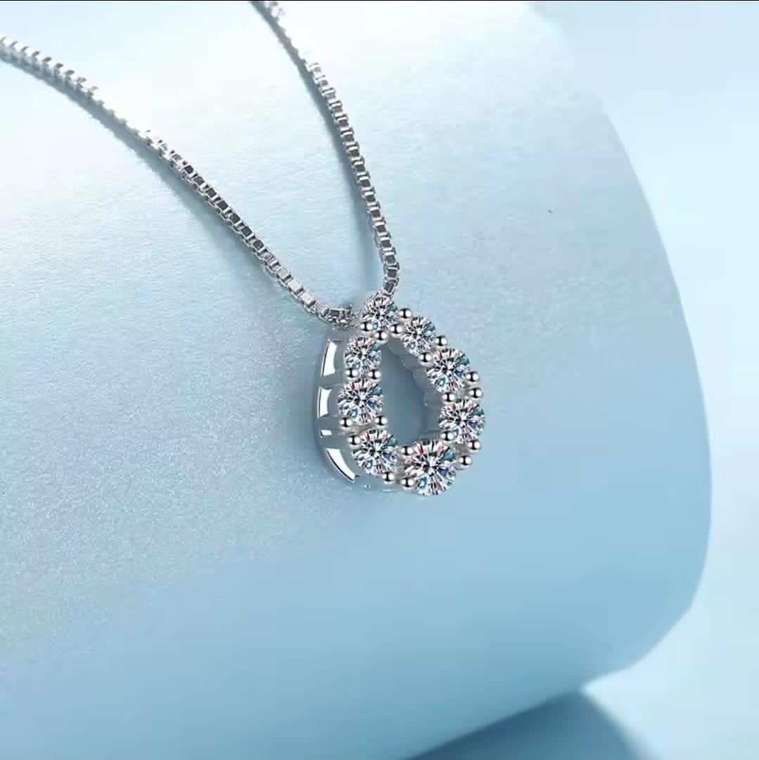 Radiant Teardrop White Gold Pendant Necklace