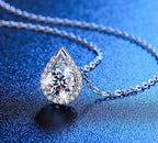 Celestial Teardrop White Gold Pendant Necklace