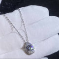 Celestial Teardrop White Gold Pendant Necklace