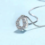 Radiant Teardrop White Gold Pendant Necklace