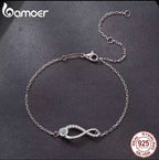 925 Sterling Silver Infinity Crystal Bracelet