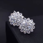 Silver Zirconia Floral Stud Earrings