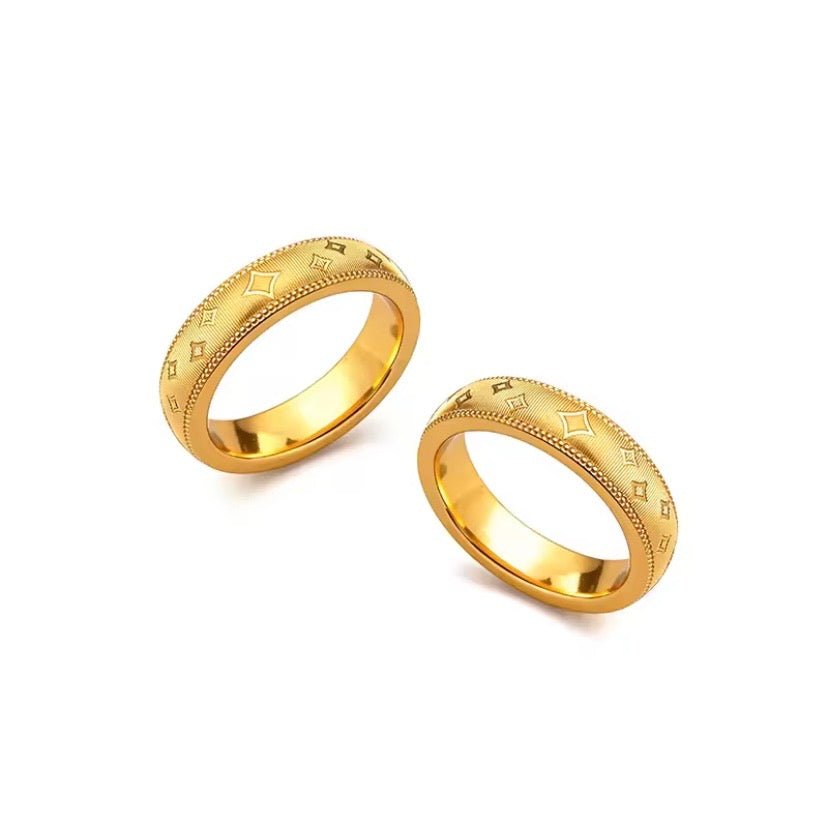 Celestial Star 24K Gold Band Ring